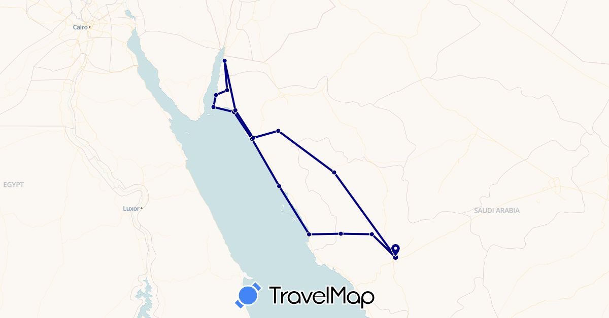 TravelMap itinerary: driving in Egypt, Saudi Arabia (Africa, Asia)